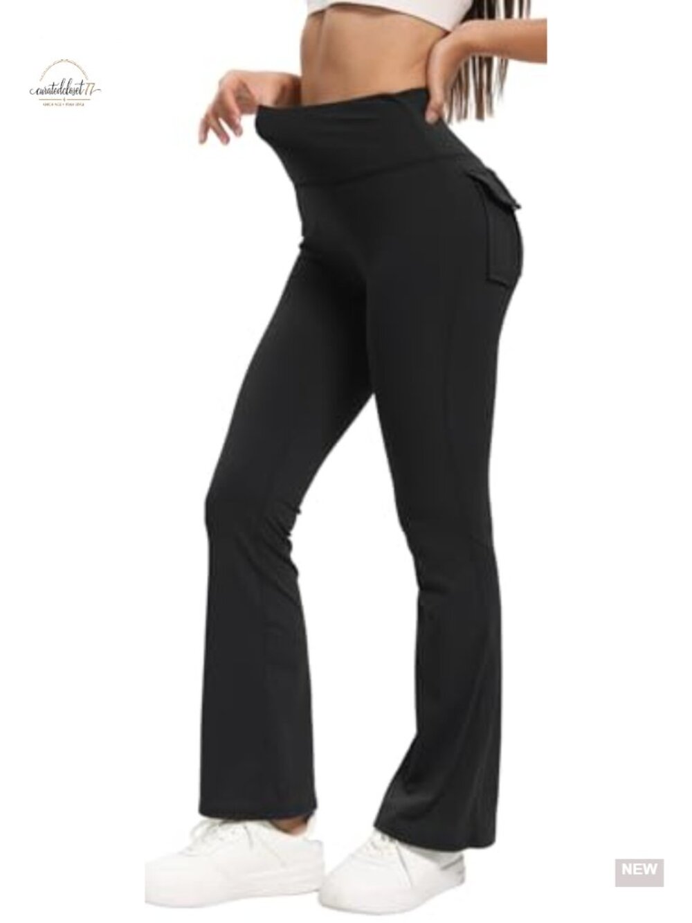 Flare Leggings with Pockets High Waisted Butt Lifting Yoga Pants